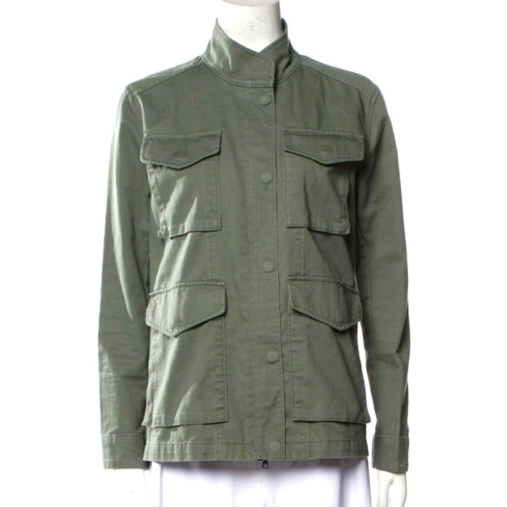 Vince Cotton Utility Jacket, Army Jacket, Loden Green, Size XS